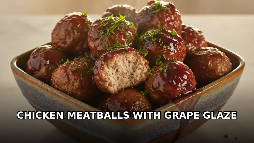 Homemade Chicken Meatballs with Grape Jelly Glaze