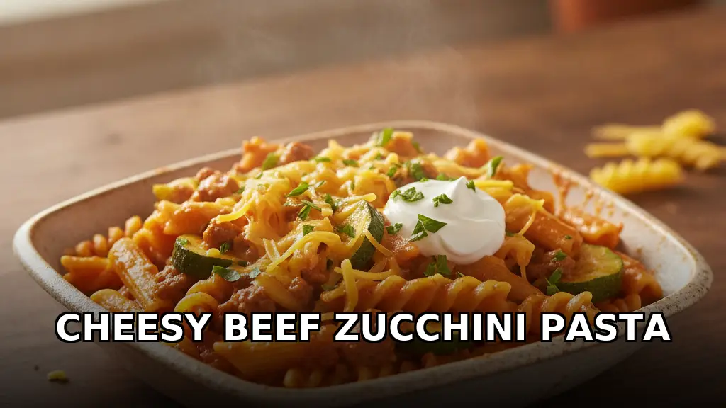One-Pan Skillet Cheesy Ground Beef and Zucchini Pasta