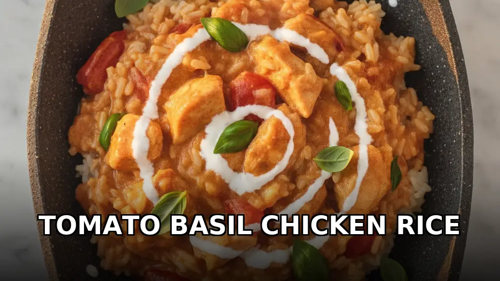 One-Pan Creamy Tomato Basil Chicken and Rice