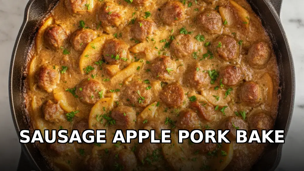 One-Pot Creamy Sausage and Apple Cider Pork Bake
