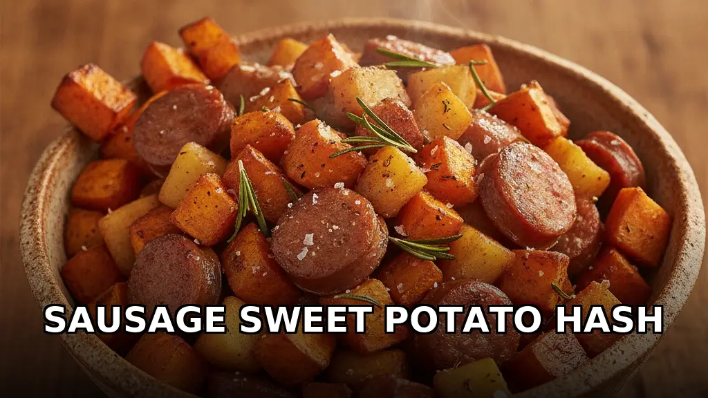 Sheet Pan Sausage and Sweet Potato Hash with Apples