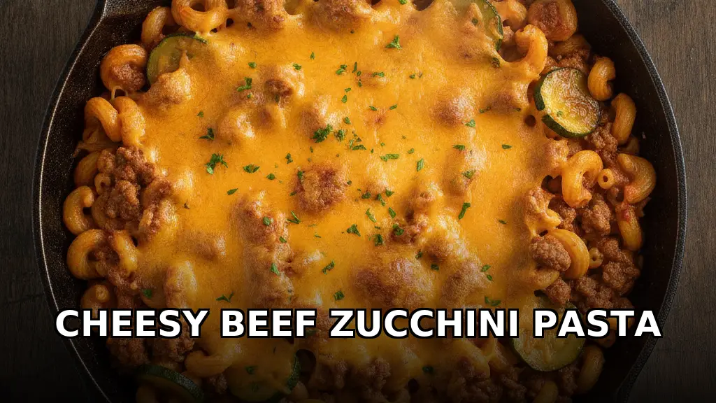 One-Pan Skillet Cheesy Ground Beef and Zucchini Pasta