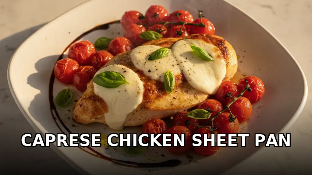 Sheet Pan Caprese Chicken with Roasted Tomatoes and Fresh Mozzarella