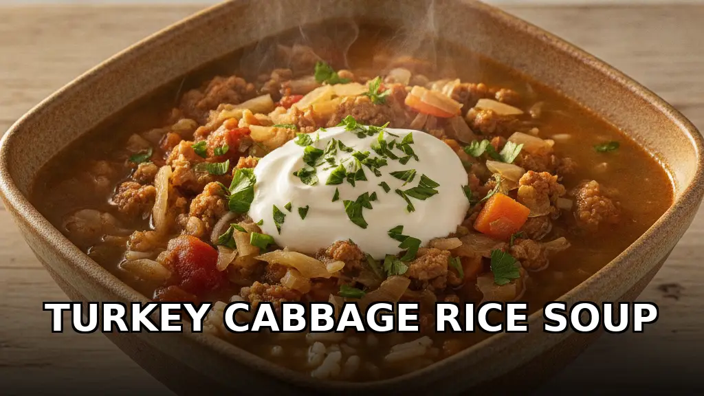 Hearty Cabbage and Ground Turkey Soup with Rice