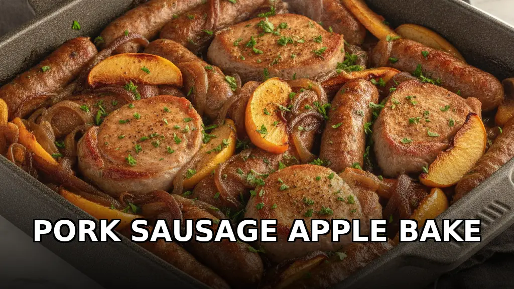 One-Pan Sausage and Apple Cider Pork Bake