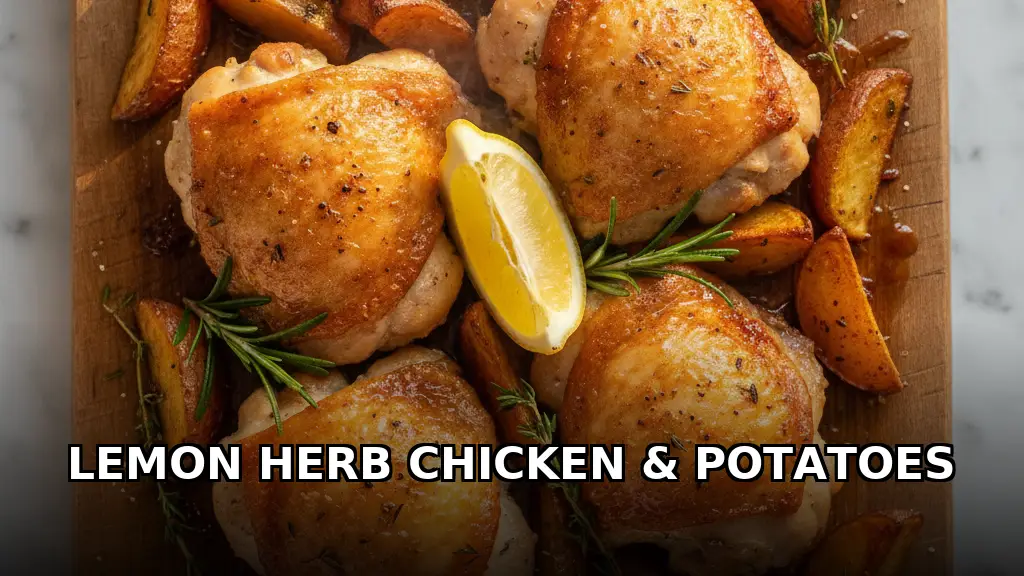 Sheet Pan Lemon Herb Chicken Thighs with Roasted Potatoes